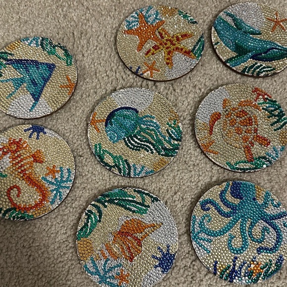 COMPLETED OCEAN DIAMOND Art coasters - Picture 1 of 9